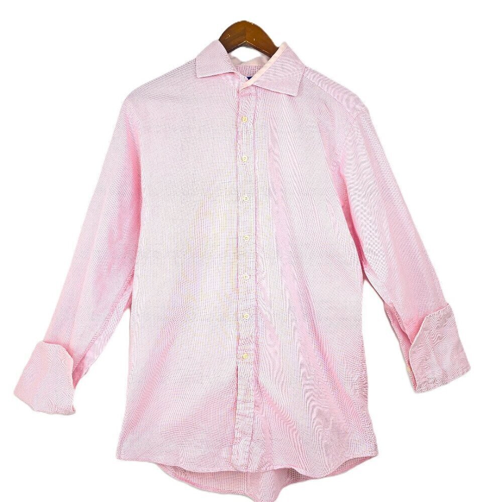 GrosVenor London Two Fold Cotton Light Pink Button Down Shirt